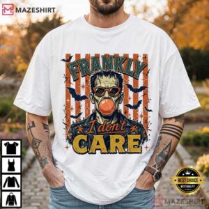 Frankly I Dont Care Slogan Halloween Monster Bubblegum T Shirt (1)