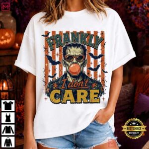 Frankly I Dont Care Slogan Halloween Monster Bubblegum T Shirt (2)