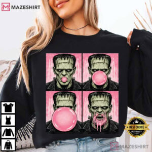 Frankenstein Bubble Gum Funny Monster Halloween Horror T Shirt (3)