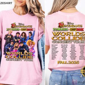 Descendants Zombies Camp Rock Disney Worlds Collide Tour 2026 T Shirt