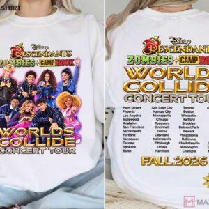 Descendants Zombies Camp Rock Disney Worlds Collide Tour 2026 T Shirt (1)