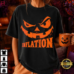 Inflation Pumpkin Funny Halloween Jack O Lantern Costume T Shirt (4)