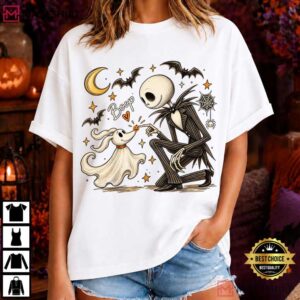 Jack Skellington Zero Dog Boop Halloween Nightmare Before Christmas T Shirt (1)