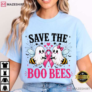 Save The Boo Bees Breast Cancer Awareness Ghost T Shirt (4)