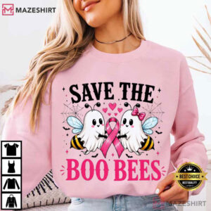 Save The Boo Bees Breast Cancer Awareness Ghost T Shirt (2)
