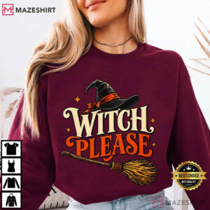 Witch Please Broom Graphic Halloween Spooky T Shirt (4)