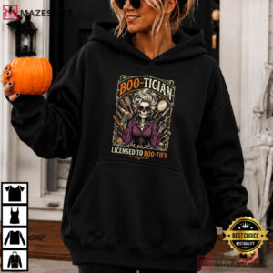 Womens Boo Tician Halloween Hair Stylist Skeleton Hairdresser T Shirt (4)