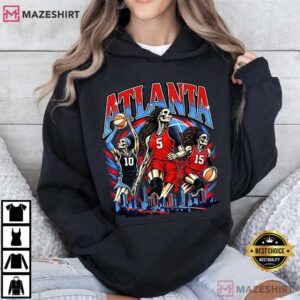 Atlanta Women Basketball Skull Vintage Sports T Shirt (3)