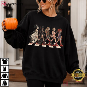 Gothic Horror Girl Squad Grunge Witchy Abbey Road Halloween T Shirt (4)