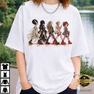 Gothic Horror Girl Squad Grunge Witchy Abbey Road Halloween T Shirt (1)