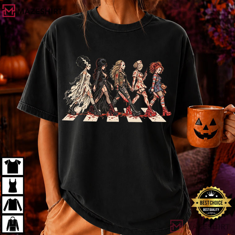 Gothic Horror Girl Squad Grunge Witchy Abbey Road Halloween T-Shirt Gothic Horror Girl Squad Grunge Witchy Abbey Road Halloween T-Shirt