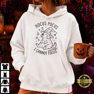 Halloween Hocus Pocus I Cannot Focus Funny Dog Wizard T Shirt (3)