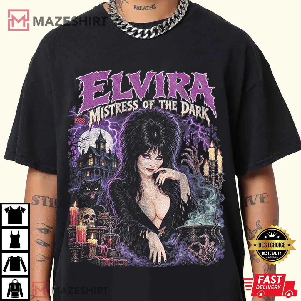 Elvira Mistress Of The Dark Vintage Horror Movie Spooky Halloween T-Shirt Elvira Mistress Of The Dark Vintage Horror Movie Spooky Halloween T-Shirt