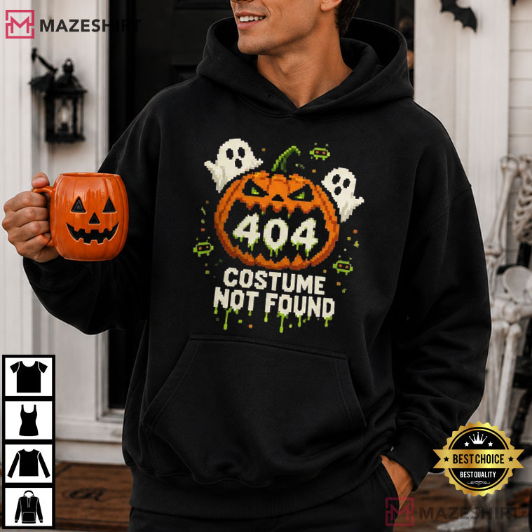 Pixel Pumpkin 404 Halloween Costume Ghost Spooky T-Shirt Pixel Pumpkin 404 Halloween Costume Ghost Spooky T-Shirt