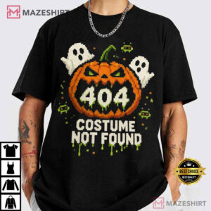 Pixel Pumpkin 404 Halloween Costume Ghost Spooky T-Shirt
