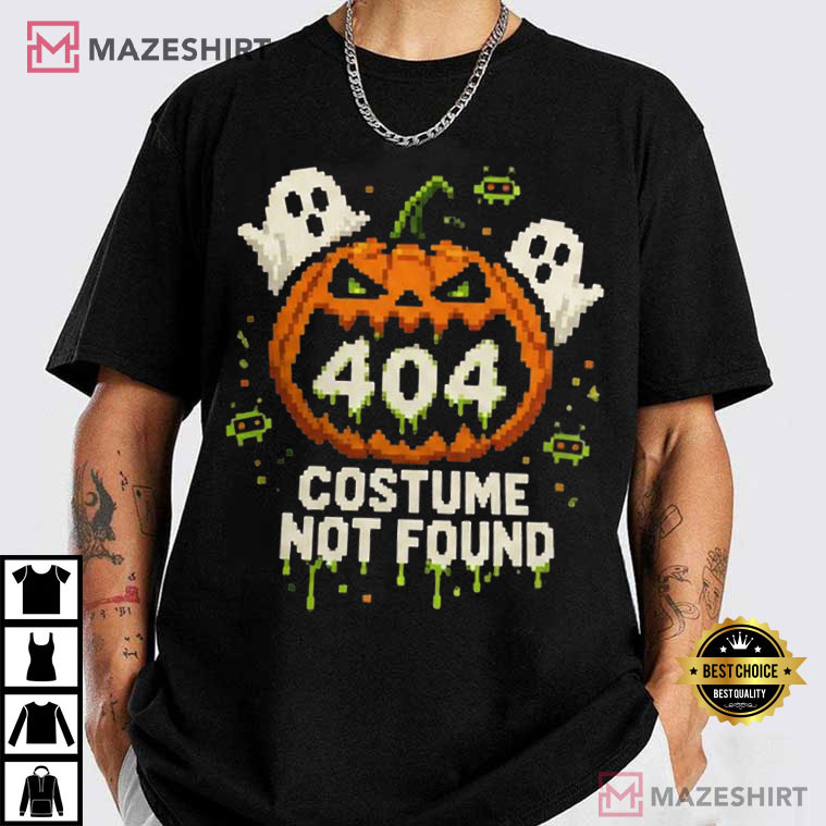 Pixel Pumpkin 404 Halloween Costume Ghost Spooky T-Shirt Pixel Pumpkin 404 Halloween Costume Ghost Spooky T-Shirt