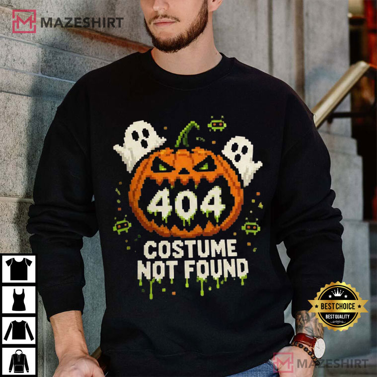 Pixel Pumpkin 404 Halloween Costume Ghost Spooky T-Shirt Pixel Pumpkin 404 Halloween Costume Ghost Spooky T-Shirt