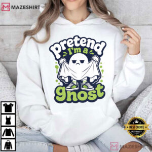 Pretend I'm A Ghost Cartoon Halloween Funny T Shirt (4)