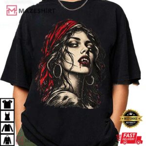 Vampire Girl Gothic Horror Dracula Halloween Gift T-Shirt