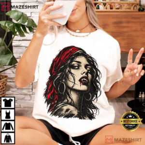 Vampire Girl Gothic Horror Dracula Halloween Gift T Shirt (3)