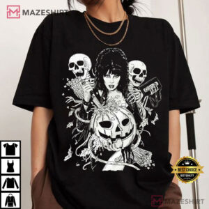 Halloween Elvira Mistress Of Dark October Witch Vintage T Shirt (1)