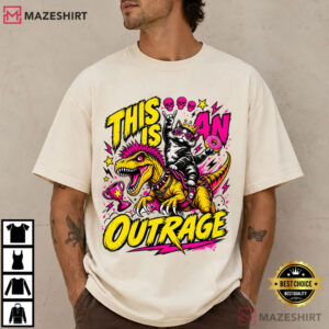 Dungeon Crawler Carl This Is An Outrage Funny Cat Riding Dinosaur T-Shirt
