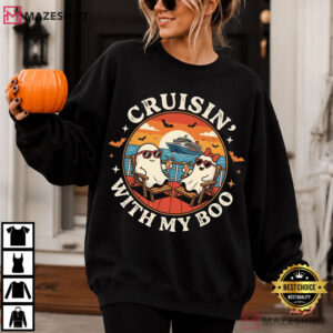 Halloween Cruisin' With My Boo Couples Cruise Vacation T Shirt (4)