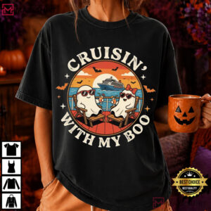 Halloween Cruisin' With My Boo Couples Cruise Vacation T Shirt (3)