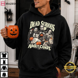 Halloween Dead Serious About Candy Classic Monster Trick Or Treat T Shirt (2)