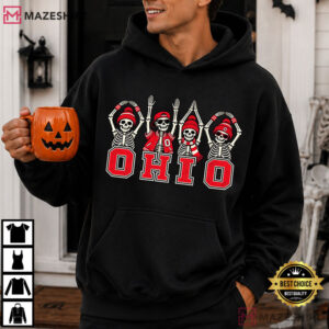 Ohio Funny State Skeletons Halloween Buckeye Group Football T Shirt (3)