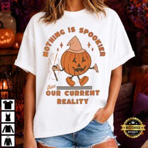 Sarcastic Halloween Pumpkin Retro Witch Hat T Shirt (1)