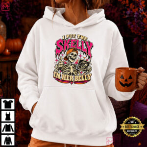 Skelly In My Belly Skeleton Dad Halloween Pregnancy T Shirt (4)
