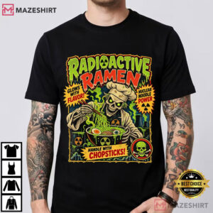 Halloween Ramen Radioactive Noodle Skeleton Chef T Shirt (1)