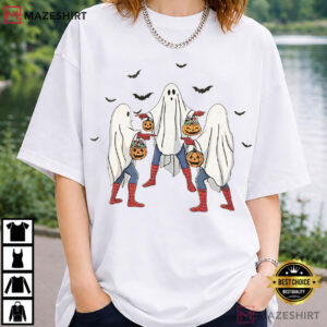 Spider Man Halloween Retro Funny Multiverse Spooky Season T Shirt (4)