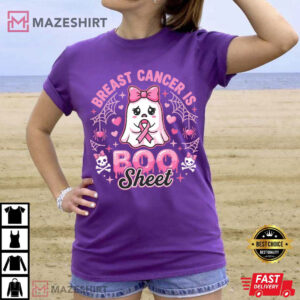Breast Cancer Is Boo Sheet Halloween Pink Ribbon Awareness T Shirt (1)