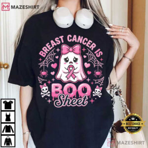 Breast Cancer Is Boo Sheet Halloween Pink Ribbon Awareness T Shirt (2)