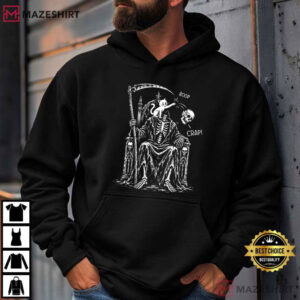Cat Boop Halloween Funny Cat Grim Reaper Skeleton Skull Graphic T Shirt (4)