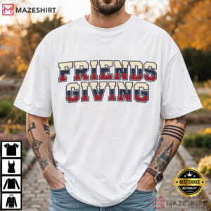 Friendsgiving Varsity Retro Thanksgiving 2026 Fall Party T Shirt (1)