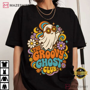 The Groovy Ghost Club Halloween Retro Spooky Season T Shirt (4)