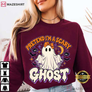 Pretend I'm A Scary Ghost Funny Halloween Costume Cute Spooky T Shirt (1 (3)