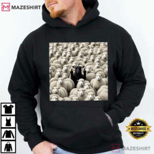 Black Sheep Flipping Off Sarcastic Adult Humor T Shirt (4)