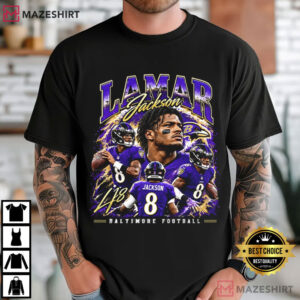 Lamar Jackson Football Collage Vintage Quarterback Collage T Shirt (1)