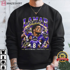Lamar Jackson Football Collage Vintage Quarterback Collage T Shirt (3)