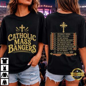 Catholic Mass Bangers Christian Concert Tour Tracklist T Shirt (2)