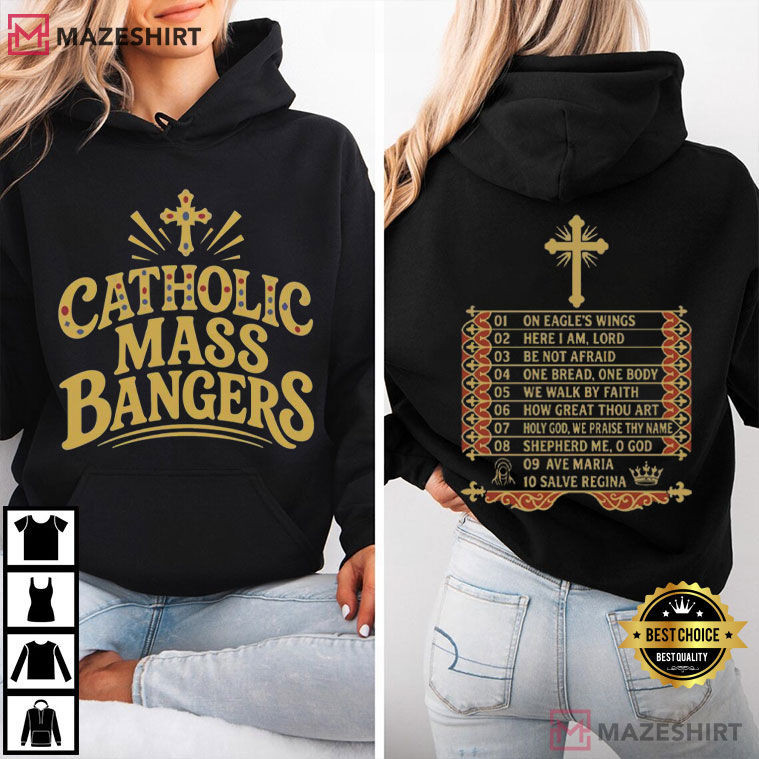 Catholic Mass Bangers Christian Concert Tour Tracklist T-Shirt Catholic Mass Bangers Christian Concert Tour Tracklist T-Shirt