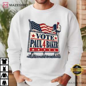 Vote Paul 4 Baker Retro Campaign Political TV Show T Shirt (2)