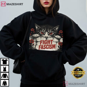 Fight Fascism Cat Angry Protest Activist Cat Political T Shirt (3)