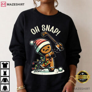 Oh Snap Gingerbreadman Golfer Xmas Baking Lover Christmas Holiday T Shirt