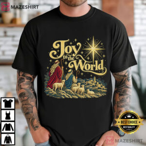 Christmas Joy To The World Nativity Christian Quote T Shirt (2)