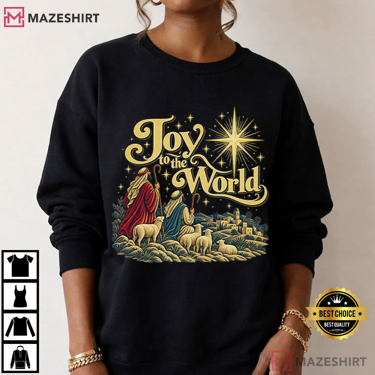 Christmas Joy To The World Nativity Christian Quote T-Shirt Christmas Joy To The World Nativity Christian Quote T-Shirt